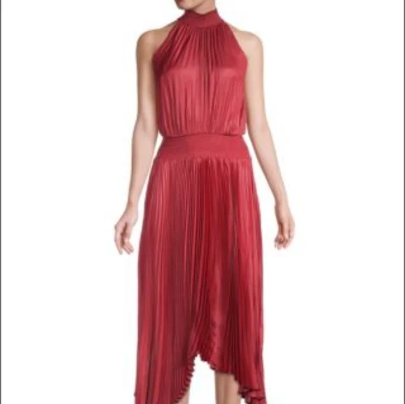 elie tahari pleated midi dress New Elie Tahari Pleated Laser Cut Midi Dress E8147603 Black - Women's Size 2 XS